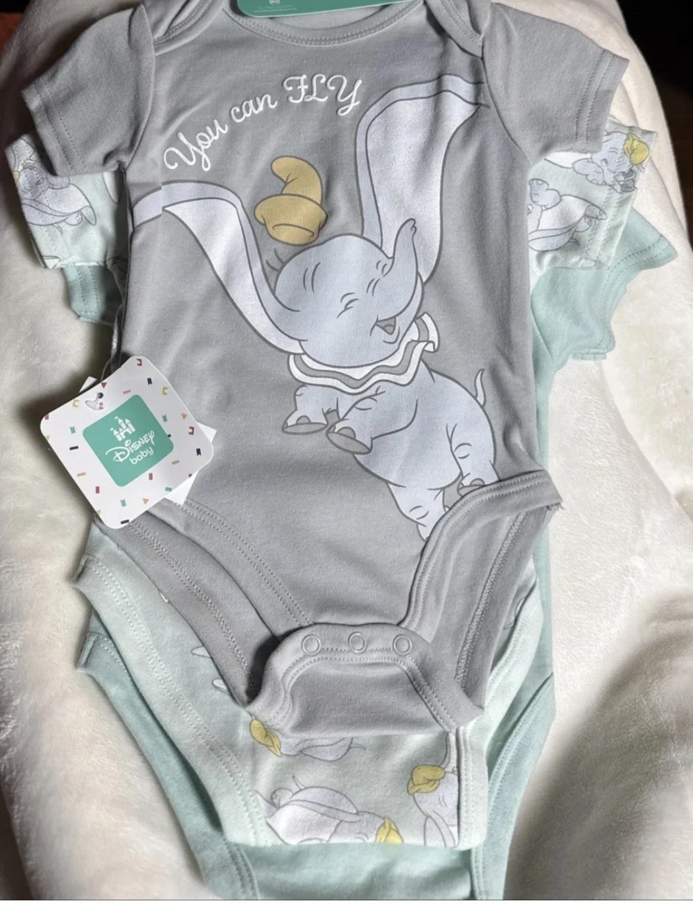 Disney Dumbo 3pack Infant Bodysuits. NO HANGER